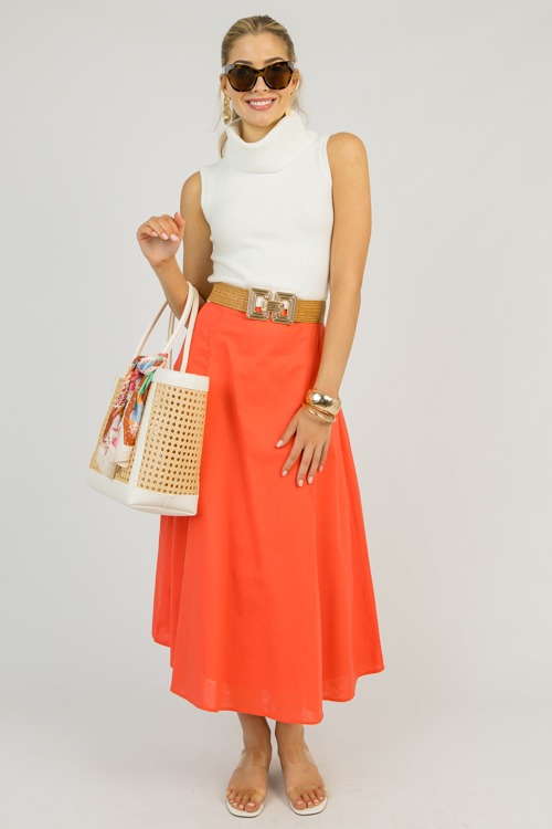 Brett Maxi Skirt, Coral