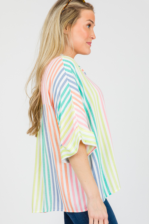Multi Stripe Short Sleeve Shirt