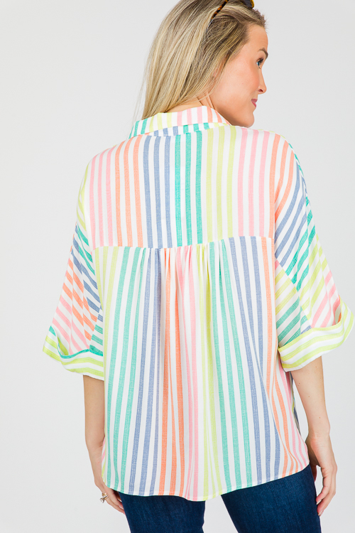 Multi Stripe Short Sleeve Shirt