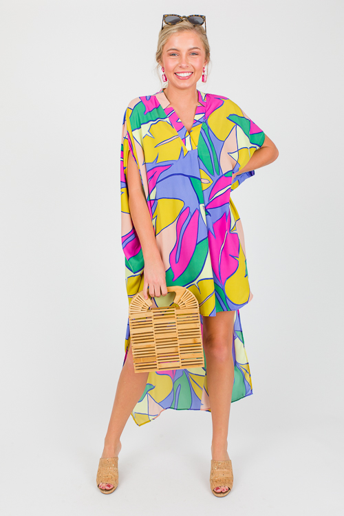 Tropical Paradise Caftan, Periwinkle