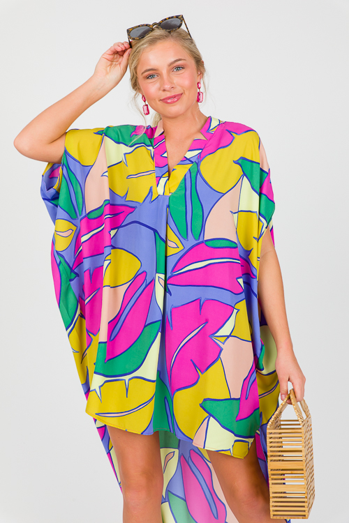 Tropical Paradise Caftan, Periwinkle