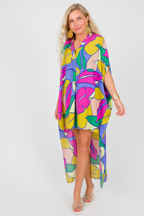 Tropical Paradise Caftan, Periwinkle