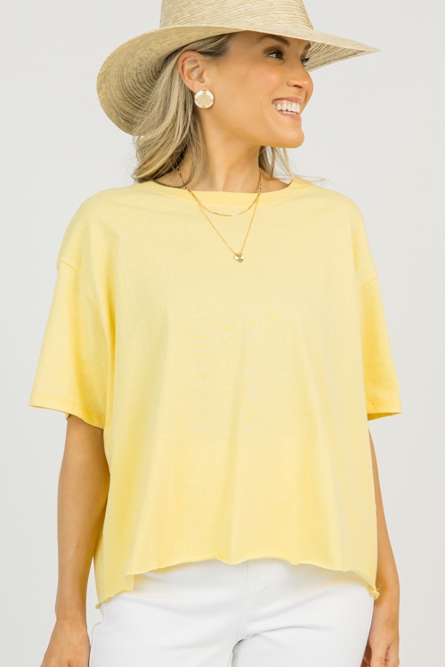 Raw Hem Tee, Creamy Yellow