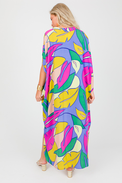 Tropical Paradise Caftan, Periwinkle