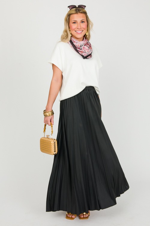 Pleated Knit Midi Skirt, Black - 0311-147.jpg