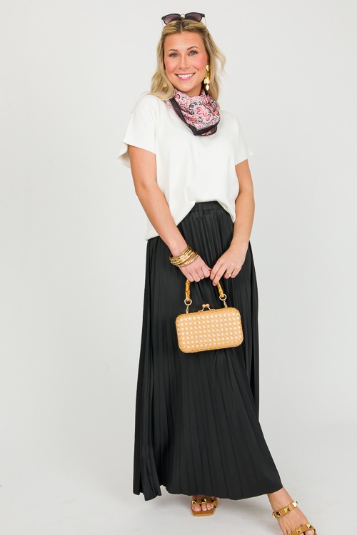 Pleated Knit Midi Skirt, Black - 0311-148.jpg