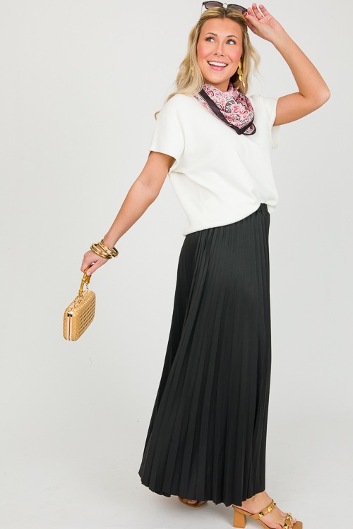 Pleated Knit Midi Skirt, Black - 0311-149.jpg
