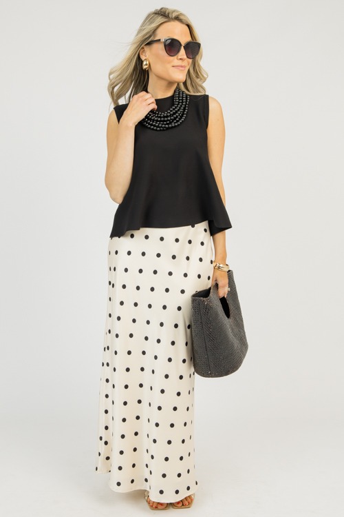 Polka Dot Maxi Skirt, Beige - 0311-64p.jpg