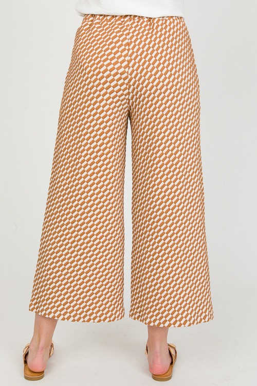 Textured Checks Pants, Tan - 0311-65.jpg