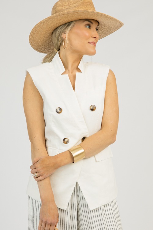 Double Breasted Linen Vest, Whi - 0311-70h.jpg