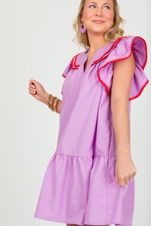 Stitch Contrast Ruffle Dress, Lilac - 0312-8.jpg