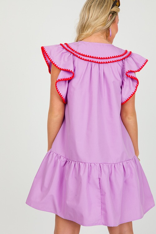 Stitch Contrast Ruffle Dress, Lilac - 0312-9.jpg
