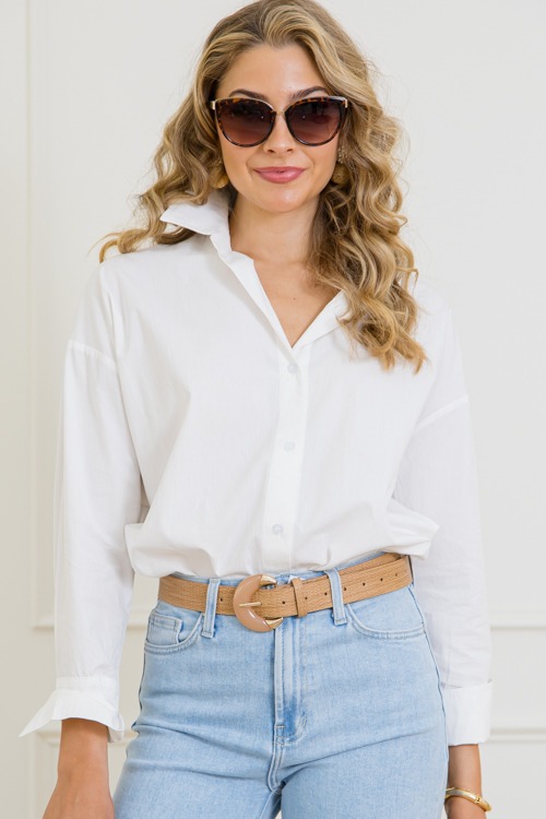 Gayle Button Down, White