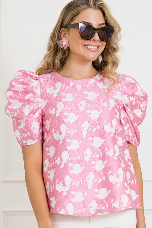 Rosie Jacquard Top, Pink