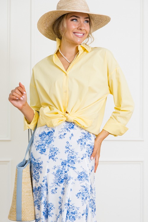 Gayle Button Down, Creamy Yellow