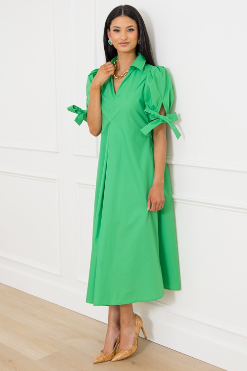 Bow Sleeve Maxi, Green