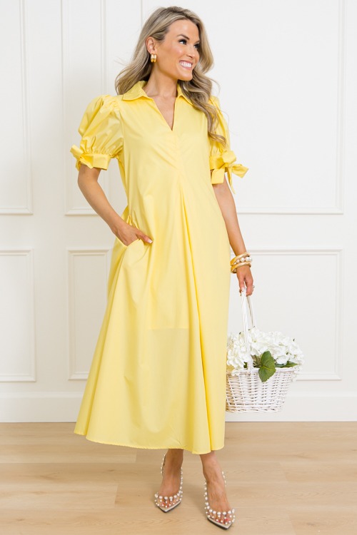 Bow Sleeve Maxi, Lemon