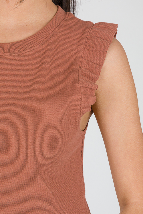 Fitted Flutter Rib Tank, Burl Wood