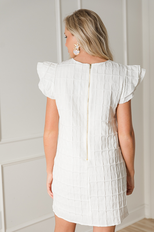 Texture Design Dress, White