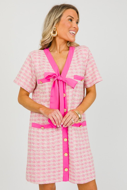 Tweed Perfection Dress, Pink
