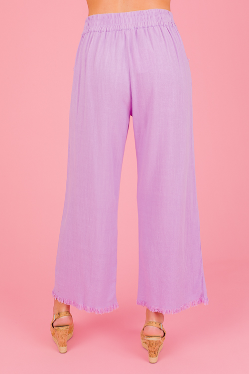 Cropped Linen Pant, Lavender