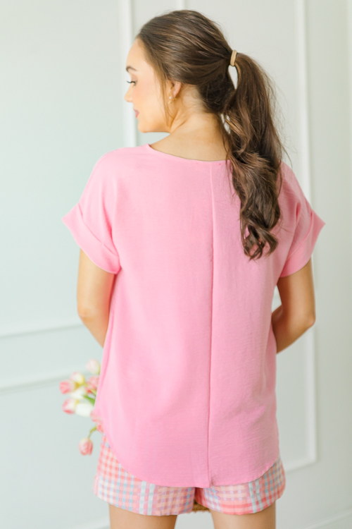 Brittany Basic Blouse, Baby Pink