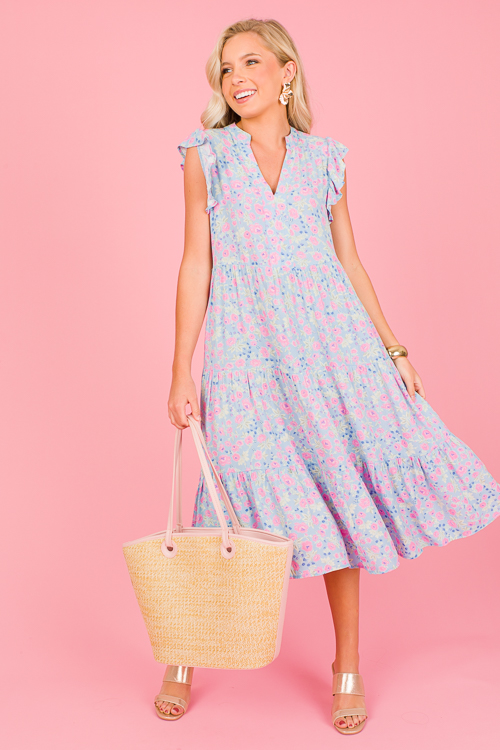 Carter Floral Dress, Blue Pink