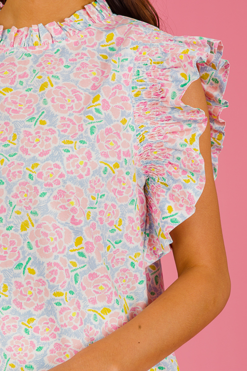 Molly Floral Top, Pink