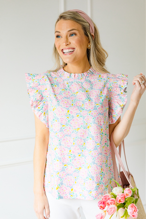 Molly Floral Top, Pink