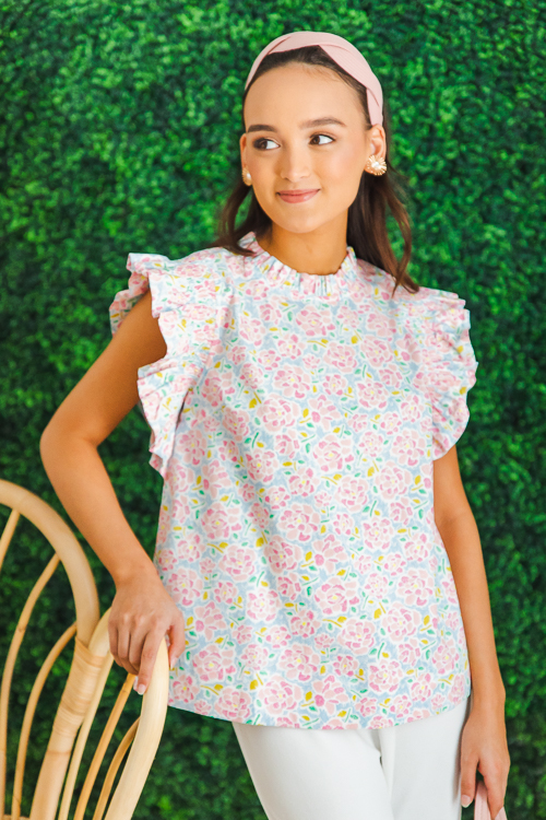 Molly Floral Top, Pink