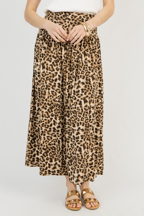 Soft Knit Leopard Maxi Skirt