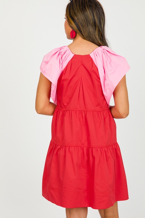 Colorblock Poplin Dress, Red/Pi - 0319-4.jpg