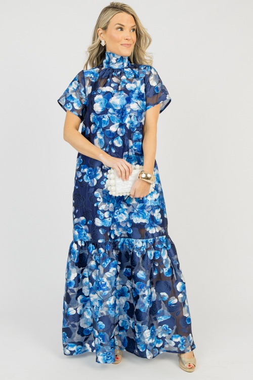 Organza Floral Maxi, Blue