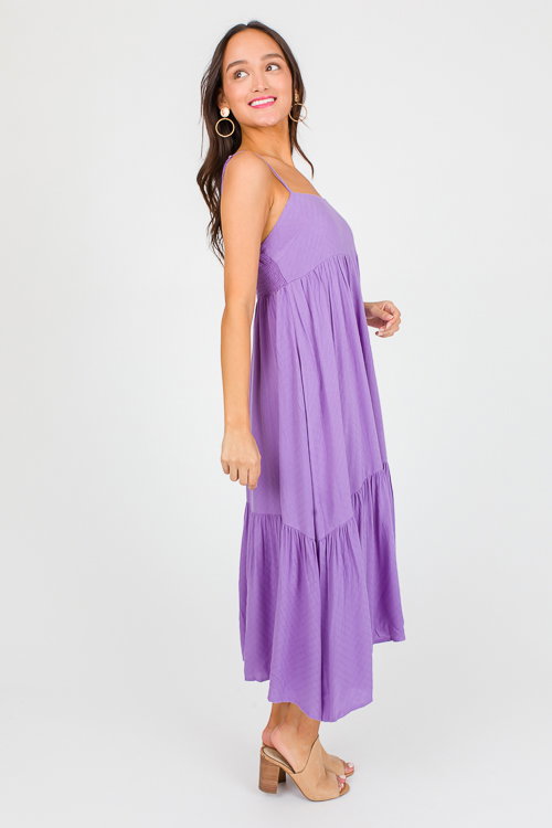 chinese dress ladies Wedtrend Women Lavender Flower Bridesmaid Dress A-Line Spaghetti Straps Cut Out Pleated Tiered Long Prom Dress, Lavender Flower / US18W