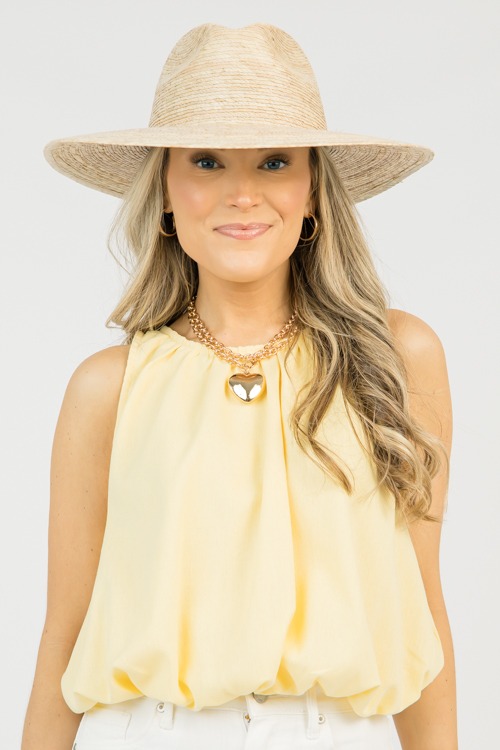 Bubble Hem Tank, Creamy Yellow