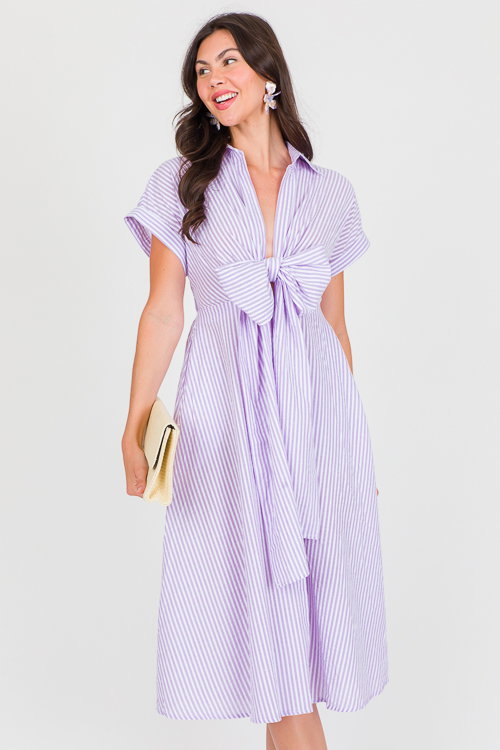 blue dress for baby girl Dolce & Gabbana Elegant Sleeveless A-Line Purple Stripe Dress main image 0