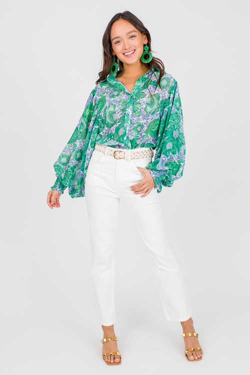 Buttoned Floral Blouse, Kelly G
