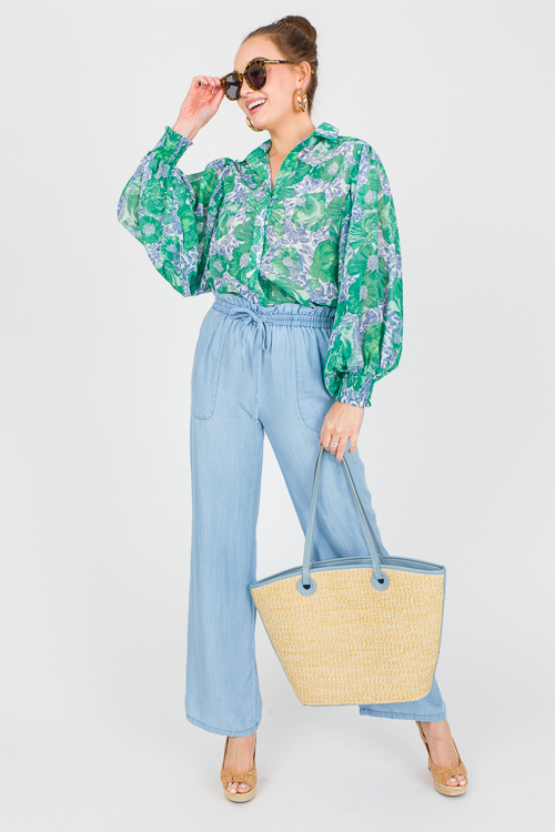 Buttoned Floral Blouse, Kelly G