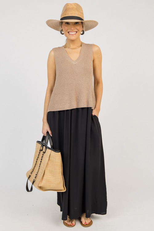 V-Neck Sweater Tank, Mocha