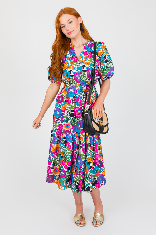 Wynette Belted Midi, Floral Mul
