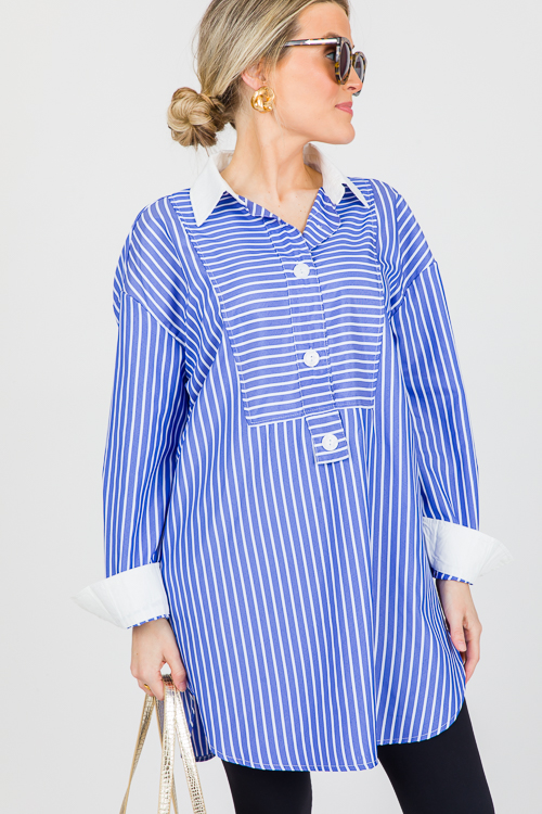 Half Button Collar Frock