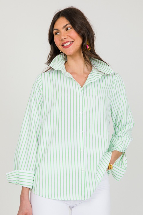 Smith Stripe Shirt, White/Green - 0322-49.jpg