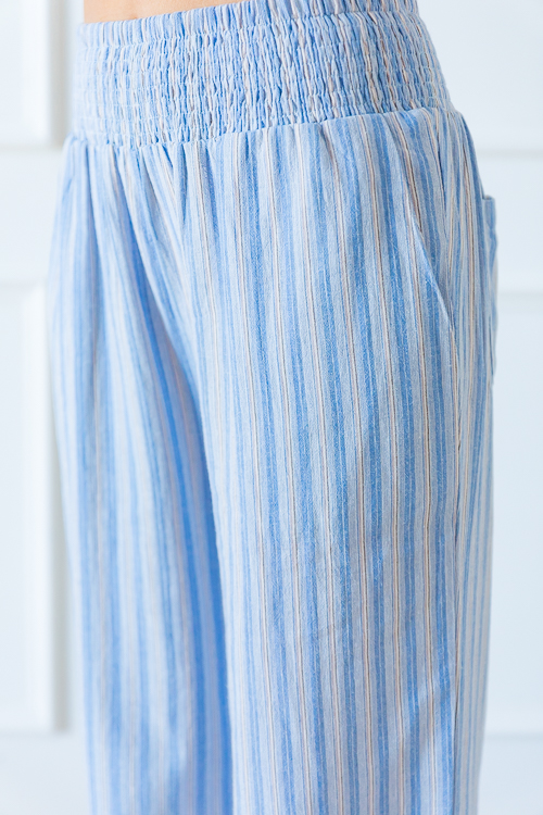 Easy Stripe Pants, Blue