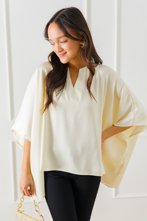 Dana Satin Blouse, Cream