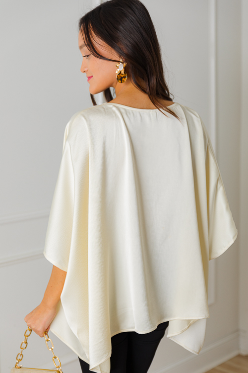 Dana Satin Blouse, Cream