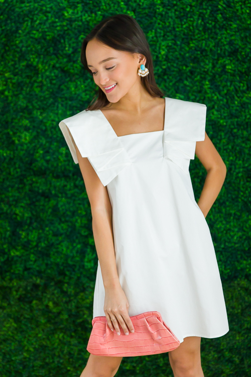 Paper Rings Dress, White - New Arrivals - The Blue Door Boutique