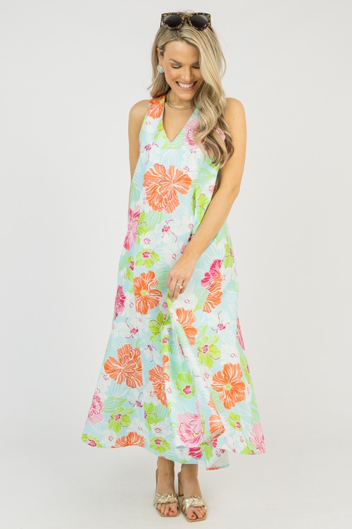 Esther Floral Midi, Mint