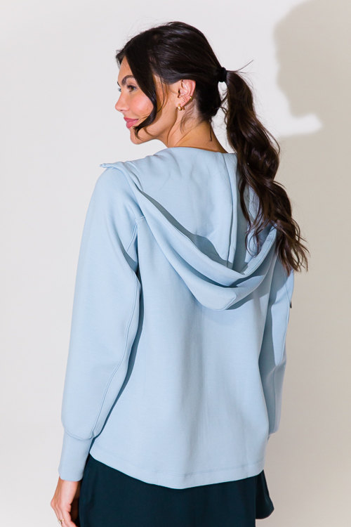 Rae Ponte Zip Jacket, Sky Blue