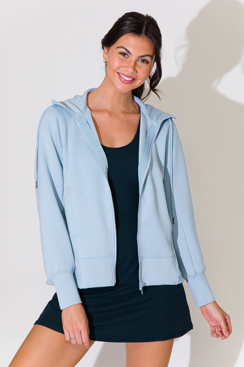 Rae Ponte Zip Jacket, Sky Blue