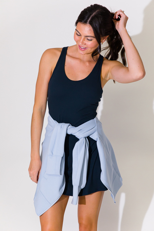 Butter Romper Dress, Navy